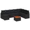 vidaXL Set de canapele pentru grădină cu pernă 9 pcs Negru poliratan