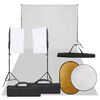 vidaXL Kit studio foto cu set de lumini, fundal și reflector