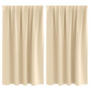vidaXL Perdele Opaque cu Inel 2 buc. Crem 140 x 140 cm Poliester