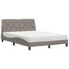 vidaXL Pat cu saltea gri taupe 140x200 cm material textil