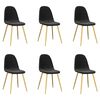 vidaXL Scaune de sufragerie, 6 buc, negru, catifea