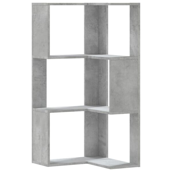 vidaXL Bibliotecă 3 niveluri gri beton 50x50x102 cm lemn prelucrat