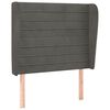 vidaXL Tăblie de pat cu aripioare gri &icirc;nchis 93x23x118/128 cm catifea