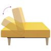 vidaXL Canapea extensibilă cu 2 locuri, galben, material textil