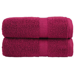vidaXL Prosoape de baie premium, SOLUND, 2 buc., bordeaux, 30x30 cm, 600 g/m&sup2;