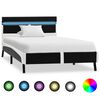vidaXL Cadru de pat cu LED, negru, 90 x 200 cm, piele artificială