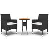 vidaXL Set mobilier de grădină, 3 piese, poliratan