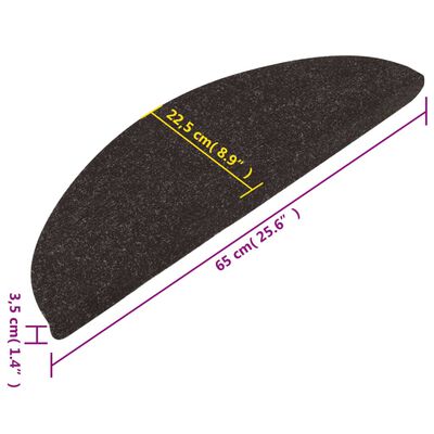 vidaXL Covorașe de scări autoadezive, 10 buc., negru, 65x22,5x3,5 cm