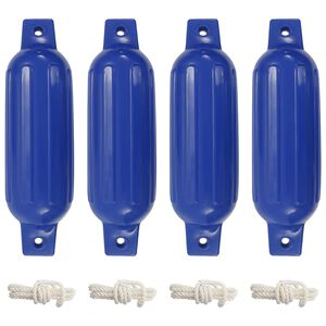 vidaXL Bară de protecție barcă, 4 buc., albastru, &Oslash; 11x40 cm, PVC