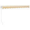 vidaXL Copertină retractabilă, galben/alb, 3,5x2,5 m, textil/aluminiu