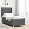 vidaXL Pat cu arcuri cu saltea cu headboard Gri 140 x 200 cm țesătură