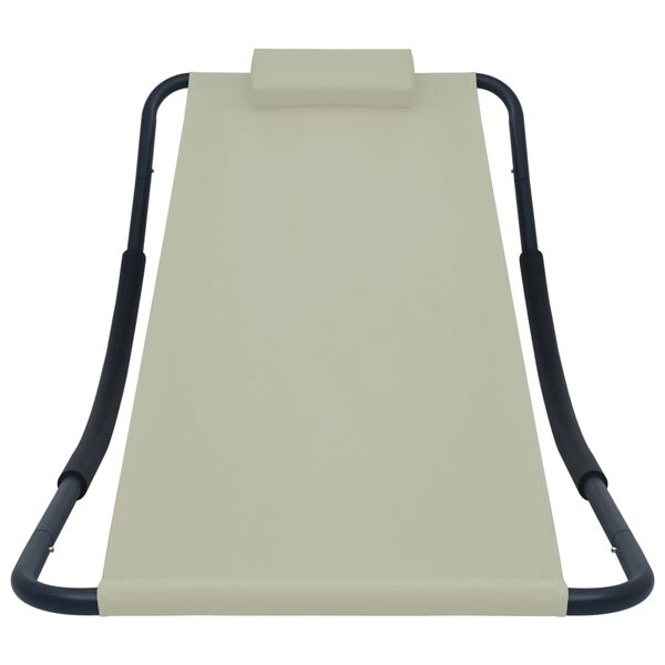 vidaXL Pat de grădină, crem, 200 x 90 cm, oțel