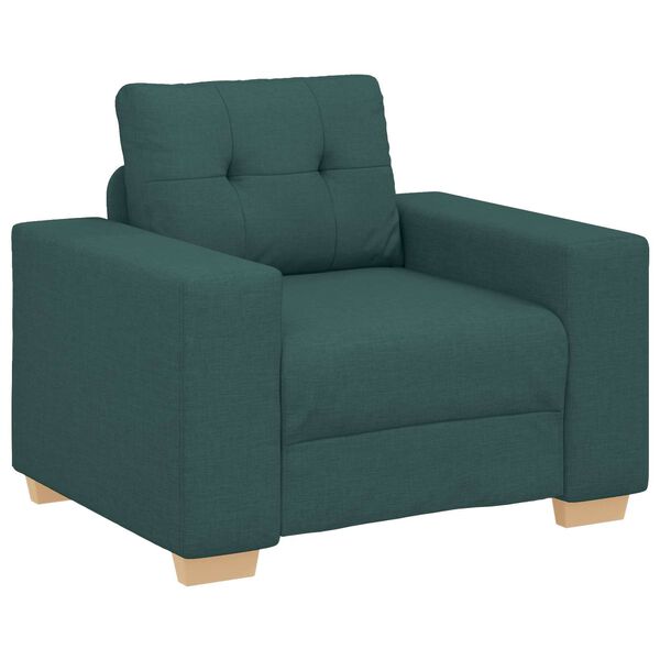 vidaXL Canapea 3 pcs Verde &icirc;nchis 221 x 80 x 80 cm