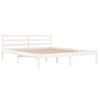 vidaXL Cadru de pat, alb, 160x200 cm, lemn masiv de pin