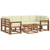 vidaXL Set de canapele de exterior cu pernă 7 pcs Natural și Crem