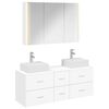 vidaXL Set de mobilier pentru baie 4 buc. Alb Lemn prelucrat și sticlă