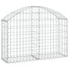 vidaXL Coș gabion arcuit, 100x30x60/80 cm, fier galvanizat