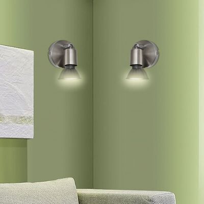 Lampă de perete cu LED satinată cu nichel 2 buc