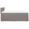 vidaXL Pat box spring cu saltea, gri taupe, 160x200 cm material textil