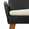 vidaXL Set de masă pentru grădină cu pernă 3 pcs Negru poliratan