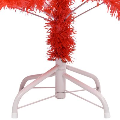 vidaXL Pom de Crăciun artificial cu suport roșu 180 cm PVC