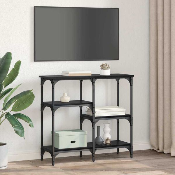 vidaXL Masă de consolă Stejar Negru 80 x 29 x 75 cm Lemn compozit