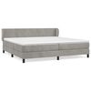 vidaXL Pat box spring cu saltea, gri deschis, 200x200 cm, catifea