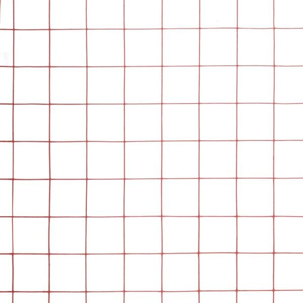 vidaXL Plasă de s&acirc;rmă găini, roșu, 25 x 0,5 m, oțel cu &icirc;nveliș PVC