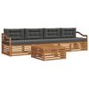 vidaXL Set de canapele de exterior cu pernă 5 pcs Natural și Antracit