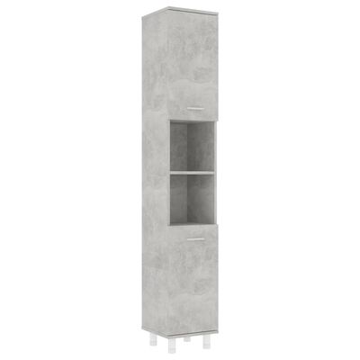 vidaXL Dulap de baie, gri beton, 30 x 30 x 179 cm, PAL