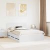 vidaXL Cadru de pat cu headboard Alb 150 x 200 cm Lemn prelucrat