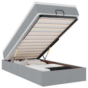 vidaXL Cadru pat otoman cu saltea țesătură gri deschis 90x200cm