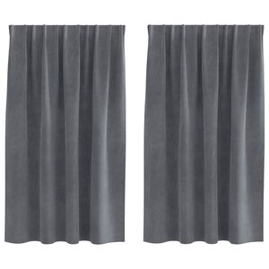 vidaXL Perdele opace 2 buc. Gri deschis 140 x 140 cm Catifea
