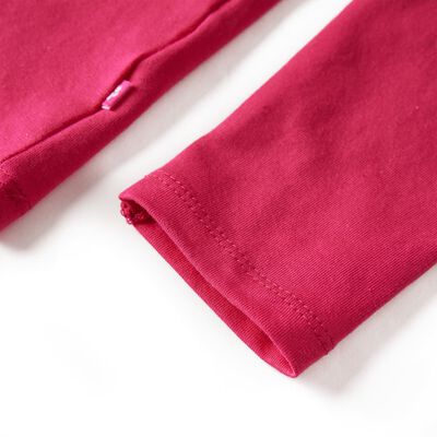 Tricou pentru copii cu mâneci lungi, roz aprins, 92