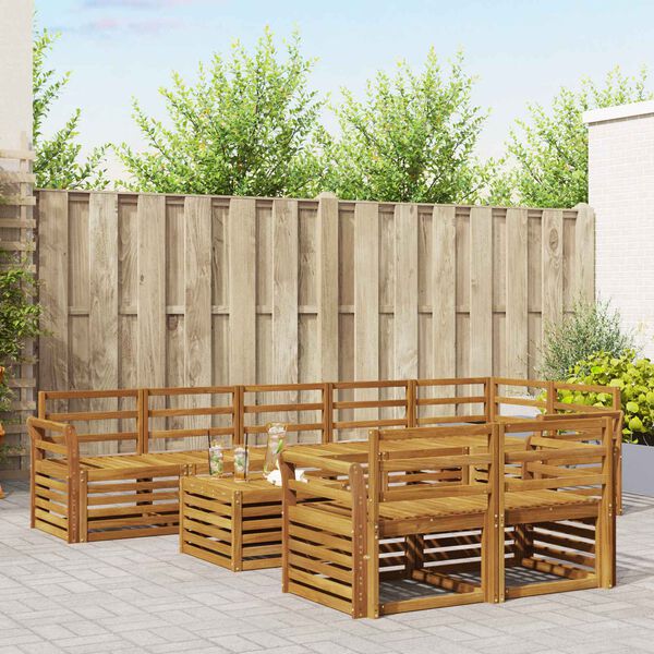 vidaXL Seturi de canapele 9 pcs natural Lemn Solid de Acacia