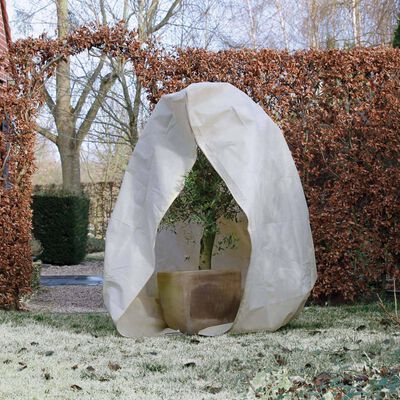 Nature Husă anti-îngheț din fleece cu fermoar bej 2 x 2,5 m 70 g/m²