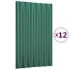 vidaXL Panouri de acoperiș 12 buc. oțel galvanizat verde 60x36 cm