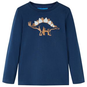 Tricou pentru copii cu m&acirc;neci lungi bleumarin 116