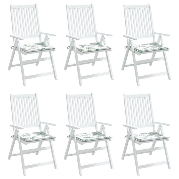 vidaXL Perne de scaun, model frunze, 6 buc., 50x50x3 cm, textil