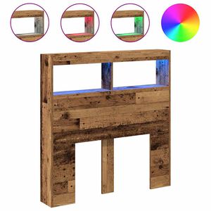 vidaXL Dulap pentru tăblie cu LED Lemn vechi 100x17x102 cm