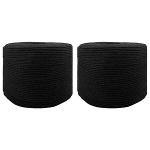 vidaXL Sfoară din bumbac 2 buc. 2 mm 100 m Negru 100% bumbac