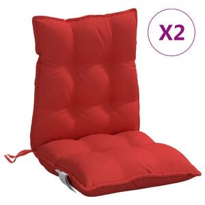 vidaXL Perne scaun cu spătar mic, 2 buc., roșu, textil oxford
