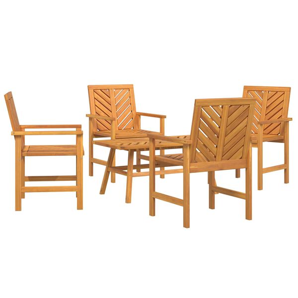 vidaXL Set de lounge pentru grădină 5 pcs Maro Lemn Solid de Acacia