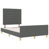 vidaXL Cadru de pat cu headboard Gri &icirc;nchis 120 x 200 cm țesătură