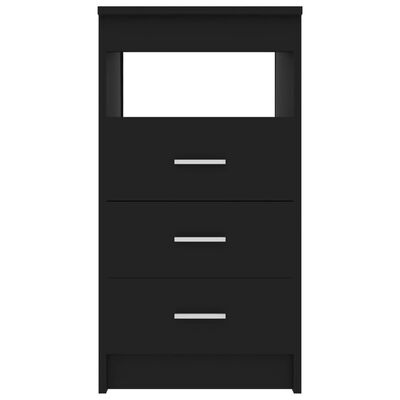 vidaXL Dulap cu sertare, negru, 40x50x76 cm, lemn compozit