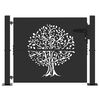 vidaXL Poartă de grădină Negru 110 x 105 cm Oțel vopsit &icirc;n pulbere