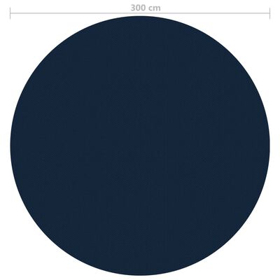 vidaXL Folie solară plutitoare piscină, 300 cm, PE, negru/albastru