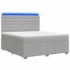 vidaXL Pat cu arcuri LED și saltea Gri deschis 140 x 190 cm Țesătură