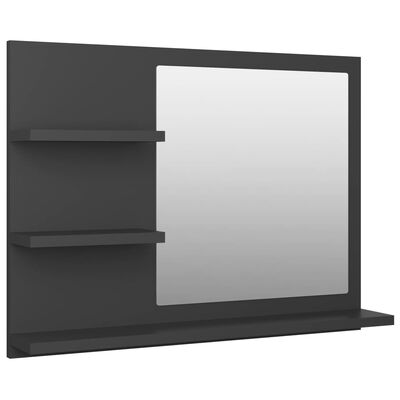 vidaXL Oglindă de baie, gri, 60x10,5x45 cm, PAL