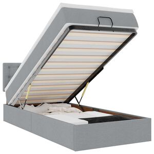 vidaXL Pat otoman cu saltea țesătură gri deschis 100x200 cm